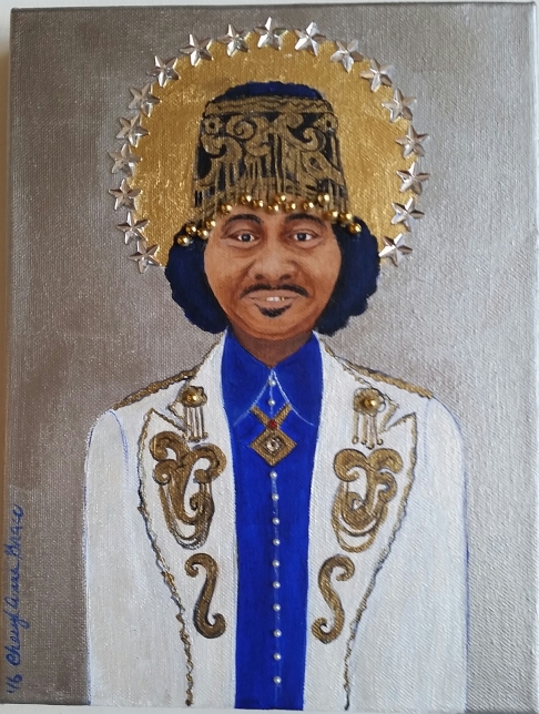 Ernie in White by Cheryl Anne Grace | Acrylic and mixed media deep canvas Ernie in White